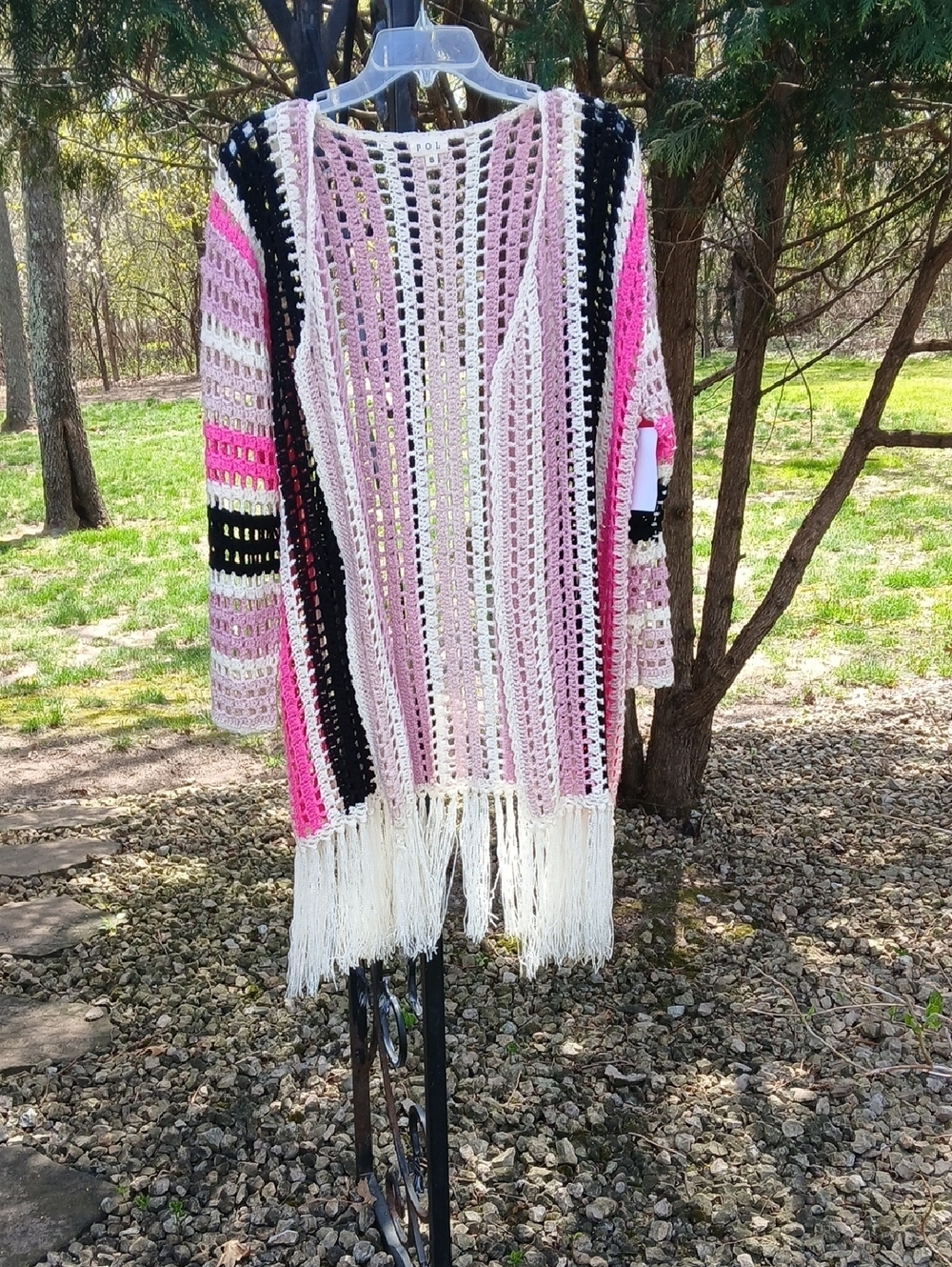 P.O.L. crochet Long Cardigan Sz S NWT